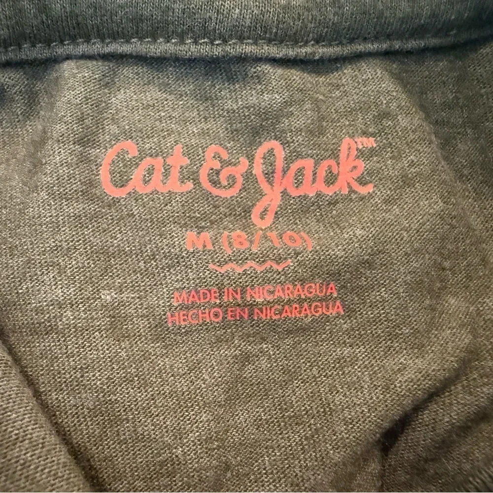 Cat & Jack Green 'Happy & Thankful' Long Sleeve Tee Thanksgiving/size M